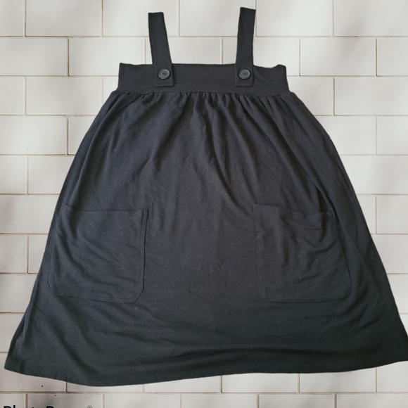 *M* Black Bib/Overall Babydoll Style Dress - Picture 2 of 5